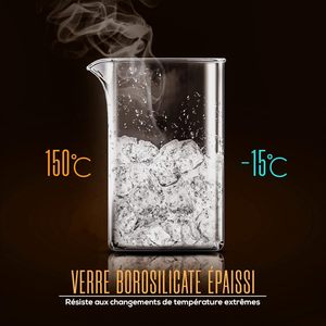 Sample 600ml 800ml 1000ml Low Price Dropshipping Eco-Friendly Modern Stainless Steel <b>Double</b> <b>Wall</b> Borosilicate Glass Coffee Maker - Product Image 6