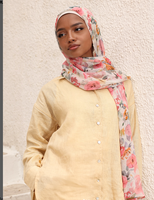 Rose Floral Uni Tricot Foulard Crêpe Chapeau Modal Plissé Satin Coton Soie Viscose Long Style Ethnique Tie-Dye Numérique Numérique