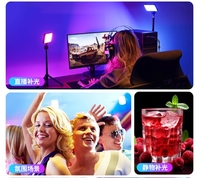 Luce LED RGB Portatile per Studio, Selfie, Fotografia, Streaming Live, Video YouTube, TikTok, Kit di Illuminazione Dimmerabile con Clip D02
