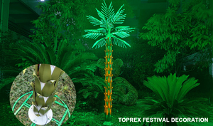 Décoration de festival Shenzhen Toprex, <span class=keywords><strong>palmier</strong></span> artificiel éclairé de 3 m de hauteur, structure en fer, style moderne et luxueux, imperméable et résistant aux UV - Product Image 5