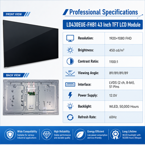 Pannello Display LCD <span class=keywords><strong>LG</strong></span> LD430EUE-FHB1 per Monitor Desktop 43 Pollici <span class=keywords><strong>FHD</strong></span> 1080P LCM Originale LVDS - Product Image 2