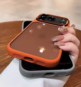 Étui de téléphone portable élégant de luxe de couleur orange pour iPhone 13 Pro Max, coque arrière de protection de l'appareil photo en métal pour iPhone 16 15 Plus - Product Image 5