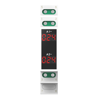 Din rel 18mm tegangan Meter, pengukur tegangan tiga fase tunggal AC 80-500V 220V 380V Modular Voltmeter tampilan Digital LED