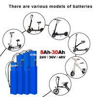 Baterai Skuter Listrik Kustom 24V 36V 48V 7.8Ah 10Ah 20Ah Baterai Lithium Ion Dengan BMS untuk Sepeda Listrik