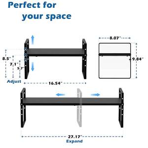 أطباق بإطار مزدوج الطبقة قابل للتعديل ارتفاع قابل للتكديس لتخزين الأحذية داخل خزانة الملابس خزانة خزانة للمطبخ - Product Image 2