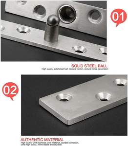 Charnière de porte en acier inoxydable à 360 degrés, design moderne, charnière pivotante à axe vertical pour portes en bois, joints de porte pivotants invisibles - Product Image 4