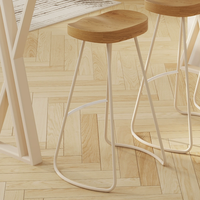 Tavolo Alto e Sedie in Legno Massello, Design Moderno Regolabile in Altezza, Ecologico, per Uso Esterno, Balcone, Caffè o Hotel