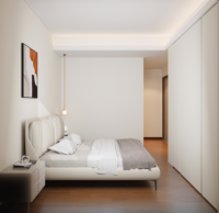 Ensemble de chambre à coucher inclinable en bois écologique au design moderne avec un grand espace de rangement, taille personnalisable pour différentes pièces