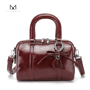 2024 波士顿包大容量复古白色 PU 皮革女式斜挎包单肩包和斜挎包复古风格 <span class=keywords><strong>V</strong></span> - Product Image 1