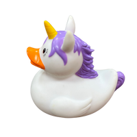 Jouet de bain en forme de canard en vinyle - Figurine de canard en caoutchouc de dessin animé pour la décoration de la salle de bain et cadeau amusant