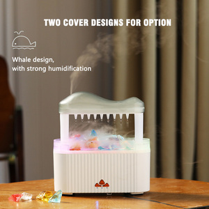 Toptan 250ML kristal yağmur damlası LED ışık akıllı aromaterapi makinesi elektrikli masaüstü uçucu yağ difüzör için açık - Product Image 2