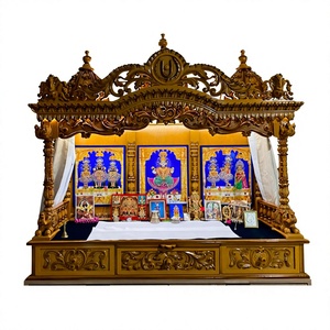 Mandir de Pooja de Gran Tamaño Estilo Shree Jagannath Puri, Mandir de Pooja Hindú de Madera de Teca Más Vendido, Mandir de Pooja de Madera Tallado a Mano - Product Image 1