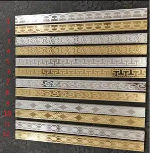 Golden Pencil Wall decoration TIles Border Interior glass bathroom decorate Border Ceramic tiles 20x600 40x600