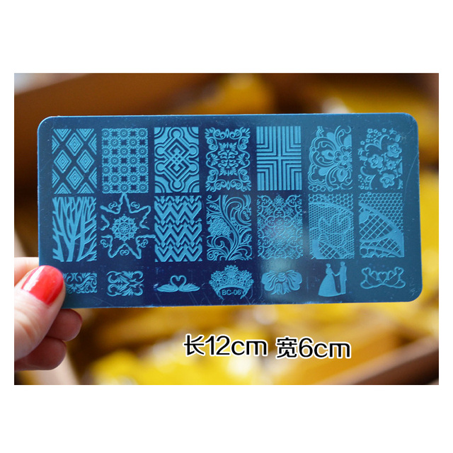 NAP005 Tamax Brand Custom Stainless Steel Nail Stamping Plate 12 Style Nail Art Creative Painting Design Mold Set Soft Manicure