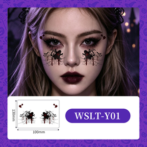 Tatuajes Temporales Impermeables al por Mayor para Ojos y Cara de Halloween, Pegatinas de Maquillaje de <span class=keywords><strong>Mano</strong></span> con Telaraña Sangrienta para Fiestas de Cosplay - Product Image 2