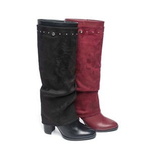 2025 European American Style <strong>Brown</strong> Pointed <strong>High</strong> <strong>Boots</strong> Women's Knee-<strong>High</strong> <strong>Boots</strong> with Thick <strong>Heel</strong> Western Cowboy Style - Product Image 3