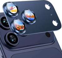 Protection d'objectif d'appareil photo en verre trempé métallique pour iPhone 17 Pro Max, accessoires en aluminium, emballage en boîte