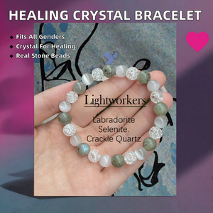 Go2boho Energie-Schutz Heilkristall Labradorit Selenit Crackle-Quarz Perlen Trendiges Lightworkers Armband Reiki Geschenk - Product Image 2