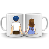 Ensemble de tasses à café personnalisées en céramique pour la Saint-Valentin, pour couple, avec possibilité de sublimation, design personnalisé, cadeau pour couple
