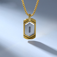 Collar con Colgante de Acero Inoxidable de Alta Calidad, Estilo Hip Hop, Geométrico, Moderno, para Hombre, Fabricante Mayorista