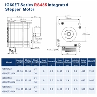 Motor paso a paso integrado de bucle cerrado Nema 24 de alto par y bajo ruido, 2.2 Nm máx., RS485 para máquinas herramienta CNC (ODM/OEM)