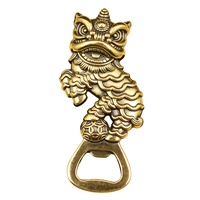 Ouvre-bouteille moderne plaqué or, personnalisé en usine, thème Danse du Lion du Nouvel An Chinois, 20 ans d'expérience