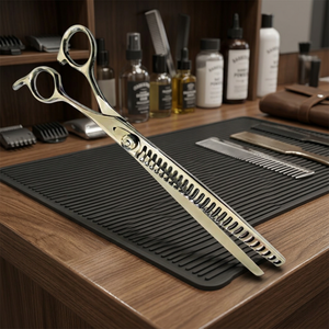 Tijeras de peluquería de acero inoxidable ASAP para adelgazar el cabello, para diestros, con punta roma, mango corto, corte de alambre CNC, dientes de tiburón, para perros - Product Image 5