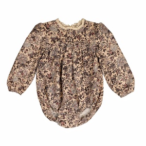 Body Vintage personalizzato da bambina 100% cotone stampa floreale e colletto in pizzo <span class=keywords><strong>per</strong></span> taglie primaverili 3 mesi e 8 mesi - Product Image 2