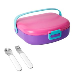 <b>Lunch</b> Box Flip Over Bento Box Portable Plastic Four Grid <b>Lunch</b> Box for Students and Children - Product Image 2