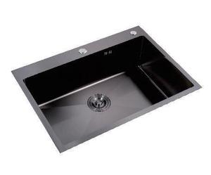 Grand évier noir en titane 700x500mm avec cuve SUS304 et robinet extractible intégré - Product Image 1