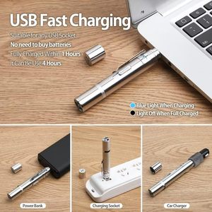 High Quality <b>USB</b> <b>Rechargeable</b> Stainless Steel Classic Pointer Red <b>Light</b> Interactive Chaser Laser Pen Cat Teaser Exerciser - Product Image 2