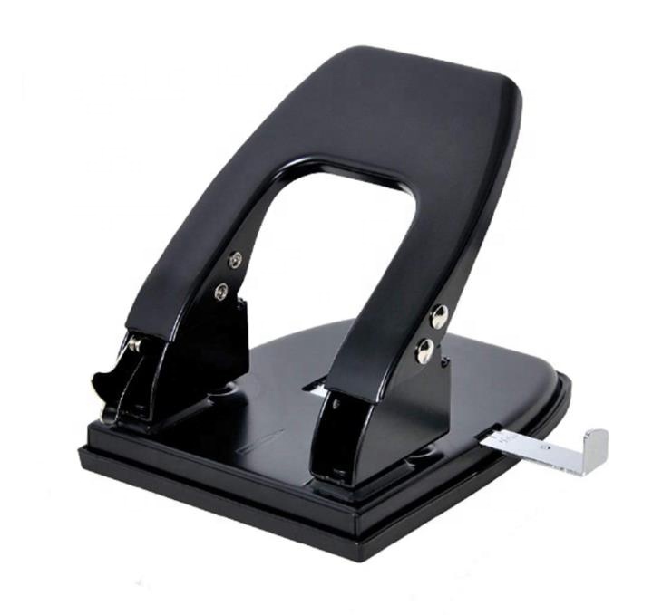 Дырокол с двойным отверстием, емкость дырокола 30 листов, низкое усилие, черный