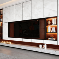 Support mural pour téléviseur en bois flottant, console multimédia minimaliste pour salon moderne