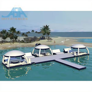 สวนน้ําอุปกรณ์สวนน้ําทําให้พอง / ขนาดที่กําหนดเองตะเข็บวางที่ทนทานแพลตฟอร์มว่ายน้ําท่าเรือเกาะพอง - Product Image 1