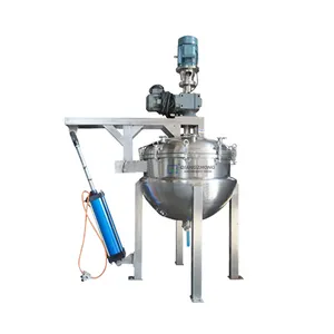 small jam cooking electric double jacketed kettle with high shear mixer and agitator