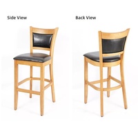 Tabouret de bar vintage en bois massif, chaise de bistrot à thème musical, tabouret de bar américain commercial, mobilier de pub personnalisable