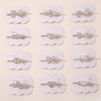 Épingles à cheveux en métal avec nœud exquis et strass, pince à cheveux en forme de canard brillante entièrement sertie de diamants pour fille, accessoires pour cheveux en alliage brillant