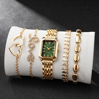 En Stock, Bajo MOQ, Set de Regalo de Reloj de Cuarzo, Pulsera y Collar para Mujer, de Marca, para Navidad, Año Nuevo, Cumpleaños