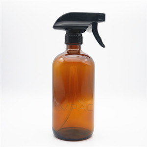 fine mist 16oz water amber glass spray bottle with plastic trigger 16oz 500ml