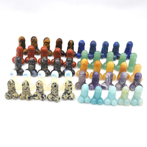 Ornamenti in Cristallo Naturale Semi-Prezioso all'Ingrosso, Mini Pietre Curative da 1 Pollice, Dildo Intagliato a Forma di Pene, Decorazione per la Casa - Product Image 2