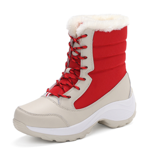 Bottes de neige en coton imperméable pour femmes <span class=keywords><strong>2022</strong></span> haut épais étudiants conception à lacets pour les saisons d'automne et d'été - Product Image 3