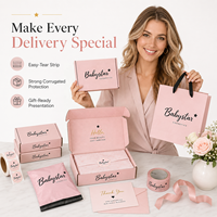 Boîtes d'expédition en carton ondulé de haute qualité avec logo personnalisé, couleur verte, pour cosmétiques, emballage en papier avec fermeture éclair