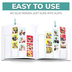 <span class=keywords><strong>Album</strong></span> Fotografico Bianco per Photobooth 2x6 Pollici, 40 Pagine, Contiene 160 Foto, Libro dei Ricordi con 2 Penne per Matrimoni, Compleanni ed Eventi - Product Image 5