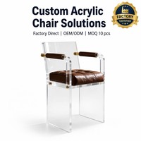 Chaise de loisirs, table à manger et tabouret en acrylique transparent personnalisés pour salon, chambre et appartement