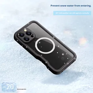 Funda de PC con carga inalámbrica magnética impermeable, diseño de glaseado para 16 16E 15 14 <span class=keywords><strong>13</strong></span> Pro Max, bolsa de natación <span class=keywords><strong>sellada</strong></span> a prueba de golpes - Product Image 4