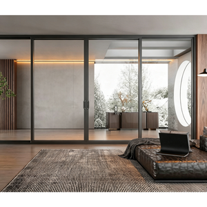 Porte <span class=keywords><strong>coulissante</strong></span> en aluminium / Porte <span class=keywords><strong>coulissante</strong></span> à rupture de pont thermique 6063-T5, porte d'entrée de patio en aluminium à rupture de pont thermique, double vitrage, certifiée CE - Product Image 2
