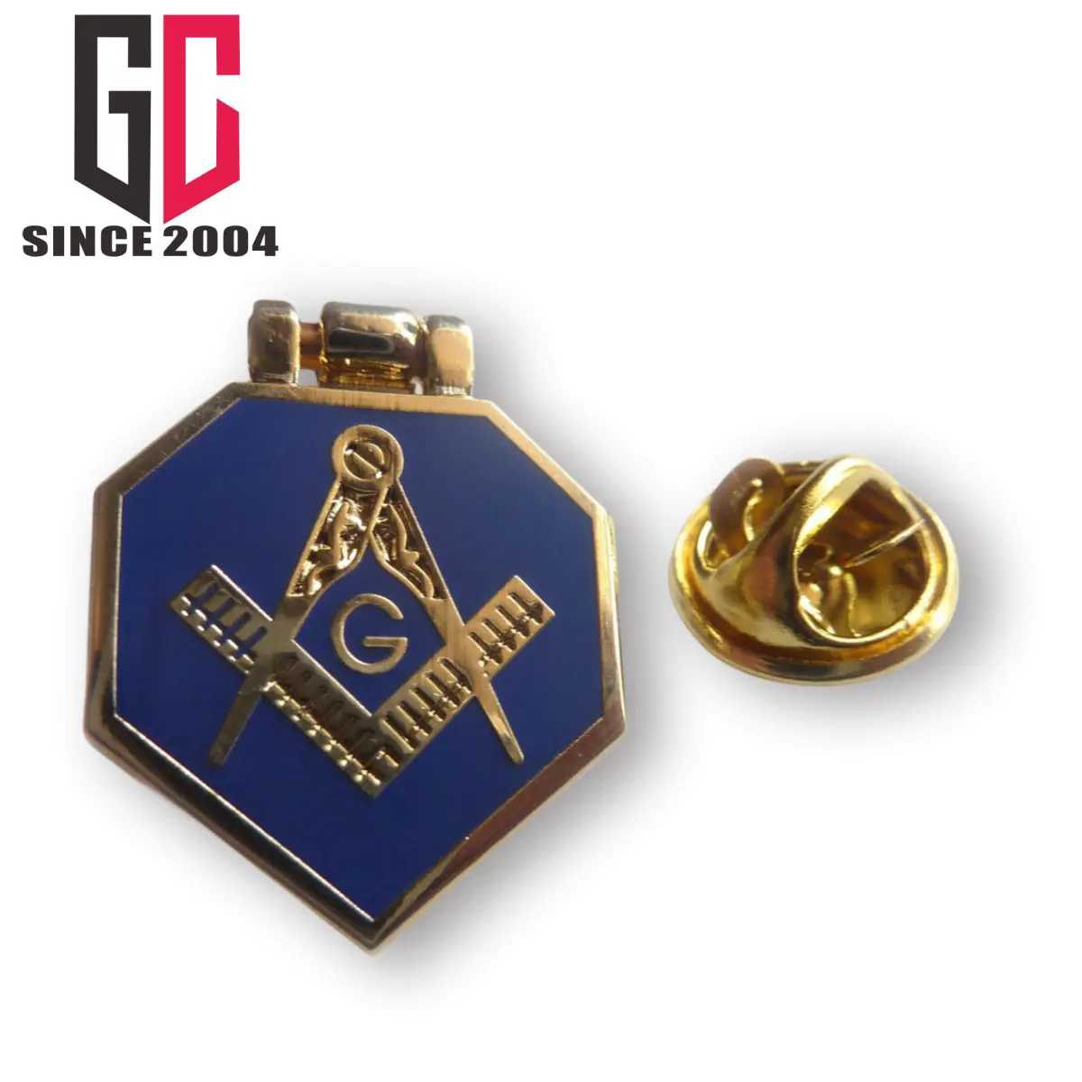 12 tahun pabrik kustom engsel Flip alat kerja Freemason Masonic topi jaket Tie Tack Lapel Pin