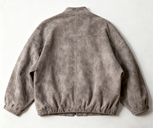 جاكيت جلد سويدي للرجال من تصميم فاخر، جاكيت شتوي فاخر عالي الجودة، جاكيت بومبر جلدي بقصة فضفاضة، جاكيت عمل عتيق من الجلد السويدي - Product Image 2