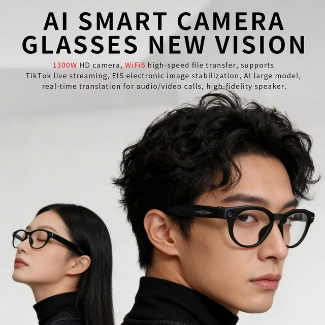 Smart Glasses CY02 AI Vision Recognition Real-Time Translation 13MP Camera High-definition Video Recording EIS Image Life Assit