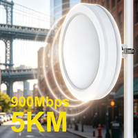 Puente Inalámbrico 5.8G con Forma de OVNI, 23dBm, 5KM de Largo Alcance, CPE para Exteriores con Pantalla Digital para Edificios WB5891Y, Directo de Fábrica